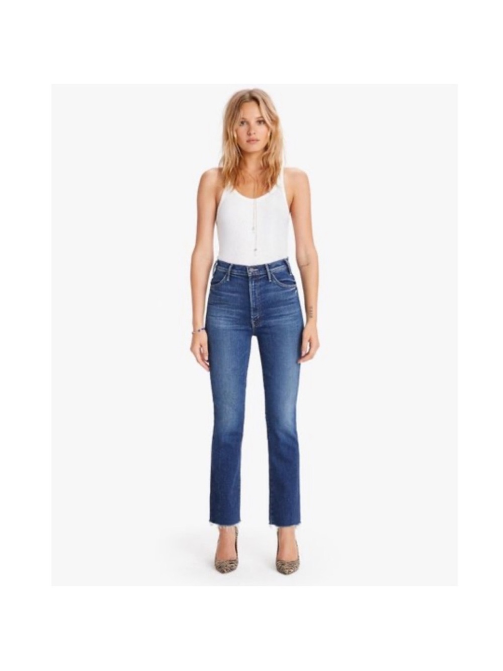 MOTHER The Hustler Ankle Fray Jeans in Night
Clubbing Size 28
